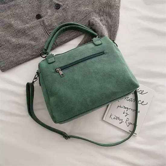 Matte Women Handbag Shoulder Bags Green PU Leather Lady Totes Bag Hand Bags