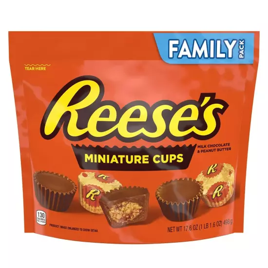 Reese's Miniatures Milk Chocolate Peanut Butter Cups Candy, Party Pack 35.6 oz