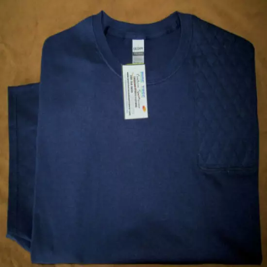 3XL LEFT Hand Trap Pad NAVY BLUE S/S Cotton Shooting T-Shirt by Gildan