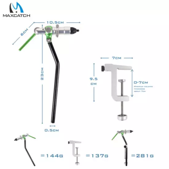 Maxcatch Rotary Fly Tying Vise Alloy Travel Vice