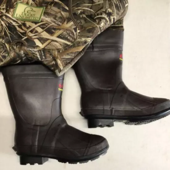 DUCKS UNLIMITED Realtree Max 5 CHEST WADERS W/BOOTS 600g THINSULATE Sz 7 V43