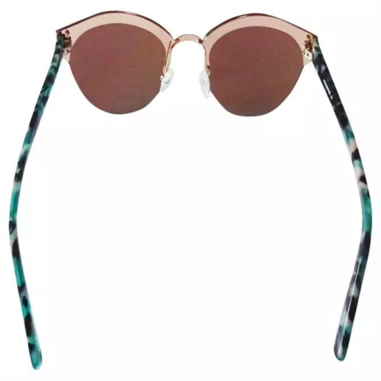 AQS Mirror Italian Sunglasses Teal Lens Multicolor Modified Cat Eye Aquaswiss