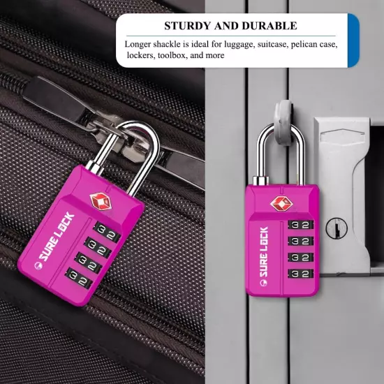 TSA Approved Luggage Locks, Open Alert Combination Lock for School Office & Gym 