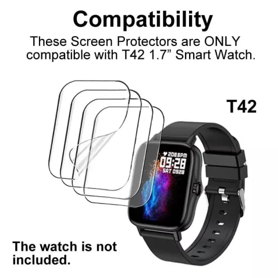 Soft Screen Protector Compatible with 1.69” or 1.7” smartwatch Iaret I18, 