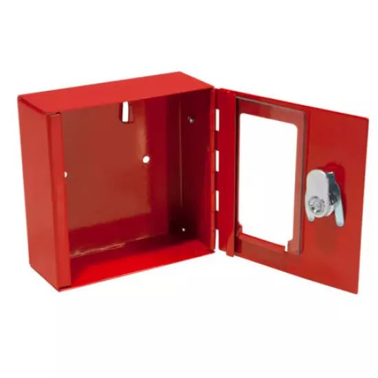 BARSKA Compact Emergency Key Box w/ Attached Hammer and Key in Red, AX11838