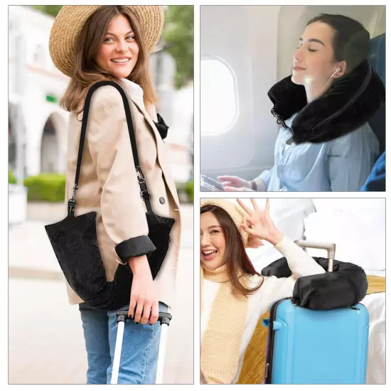 Fillable Travel Neck Pillow Travel Storage Bag Adjustable U-Shapes Pillow