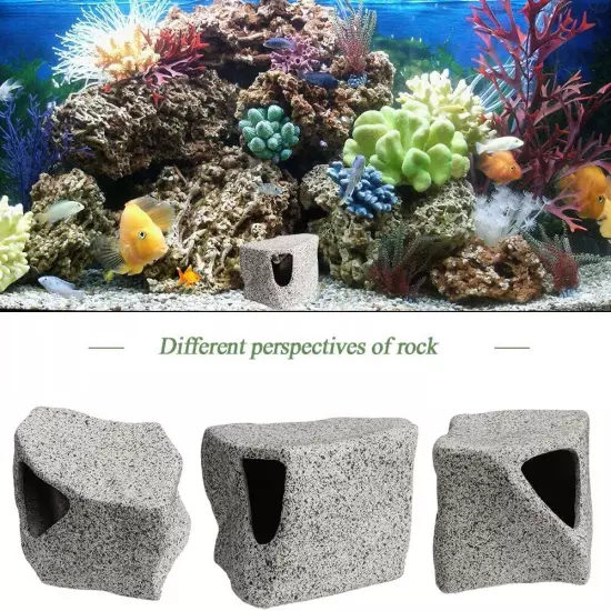 Aquarium Stone Hideaway Decoration Ceramic Tank Decoration Stone Rock Hideout