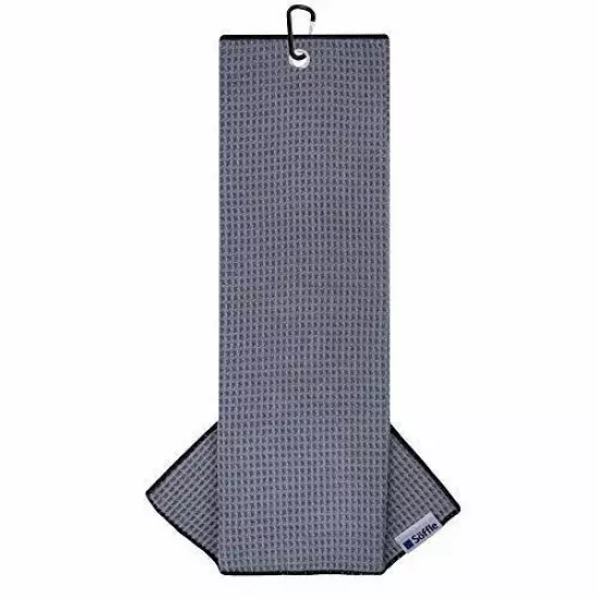 Soffle Waffle Tri-Fold Golf Towels | 2 Pack | 16” x 24” with Clip | Microfibe...