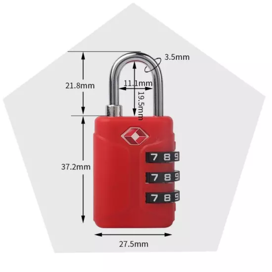 Padlock Customs Password Lock Anti-theft Suitcase Luggage Coded Lock Travel