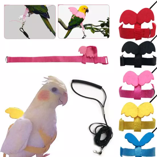 Bird Harness Leash Set Parrot Flying Rope Straps Outdoor Training for Cockatiel