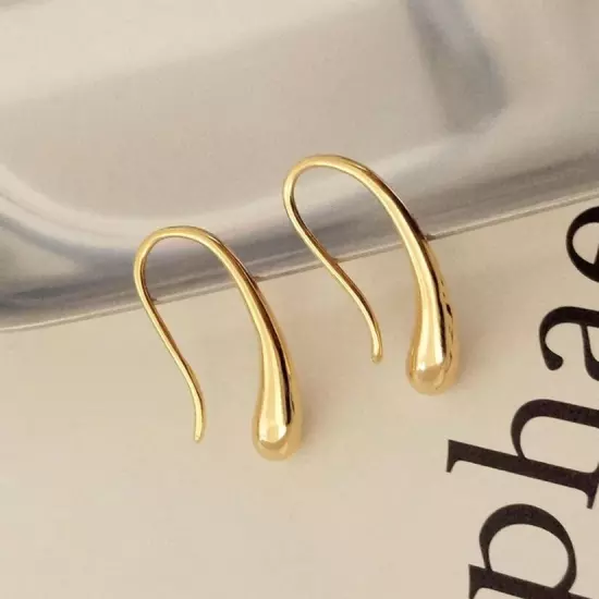 New Wholesale 925 Sterling Silver Filled Solid Teardrop Drop Earrings 