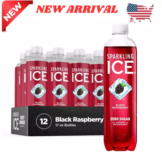 Sparkling Ice, Black Raspberry Zero Sugar Flavored Water With Vitamins