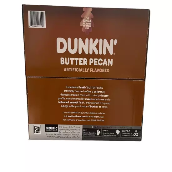 dunkin donuts k cups 54ct Butter Pecan 