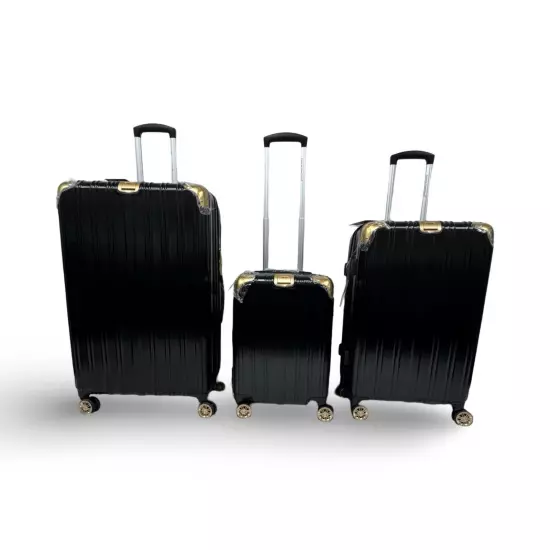 AMERICAN GREEN TRAVEL Melrose Hardside Spinner Luggage, Set of 3 - Black