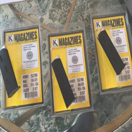 3-pack Magazine Mag Fits Mauser 1914 1934 1916 .32 ACP 8 Rd MAG CLIP 32 AUTO