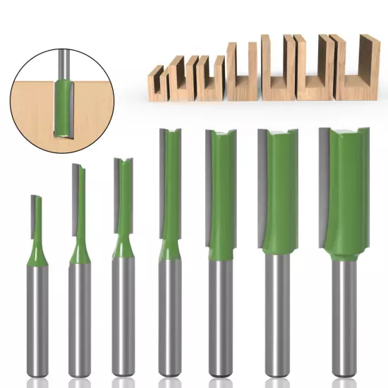 7PCS Router Bits Set 6mm Shank 3 4 5 6 8 10 12mm Diameter Double D6C1