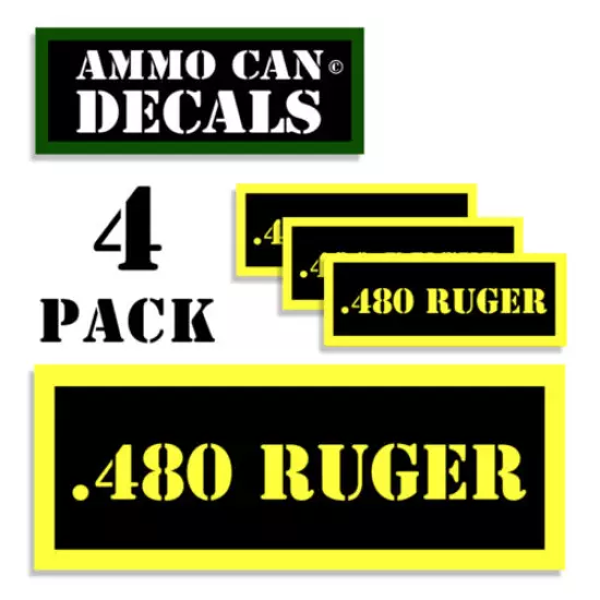 480 RUGER Ammo Can Label Ammunition Case stickers decals 4 pack YW MINI 1.5"x0.5