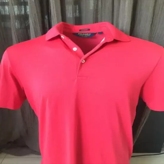 Polo Golf Ralph Lauren Mens M Golf Polo Shirt Red Short Sleeve