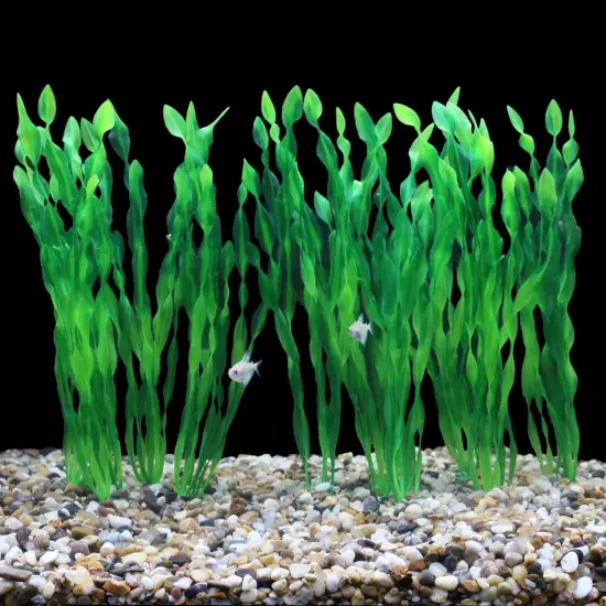 Fish Tank Artificial Plants, Aquarium Plants Plastic, 12Inch Tall Fake Seaweed D