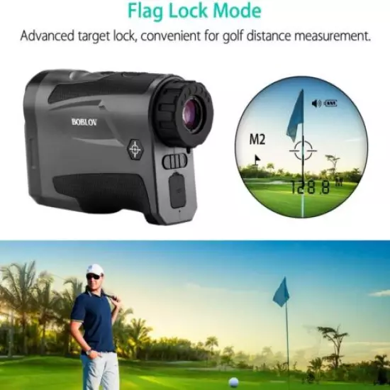 BOBLOV 650Yard GOLF LASER RANGE FINDER TELESCOPE 6X Magnification USB Charging