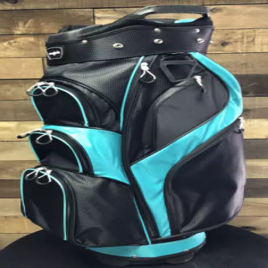 DEMO Majek Premium Ladies Black Teal Golf Bag 14-way Top 5013-LJKR