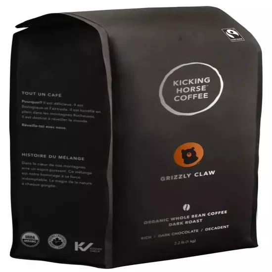 Kicking Horse Grizzly Claw Dark Roast Whole Bean Coffee - 2.2lb Bag