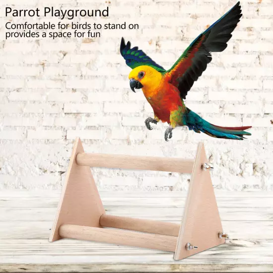  Stand Perch Bird Pet Standing Playground Funny Wooden Activity Playstand