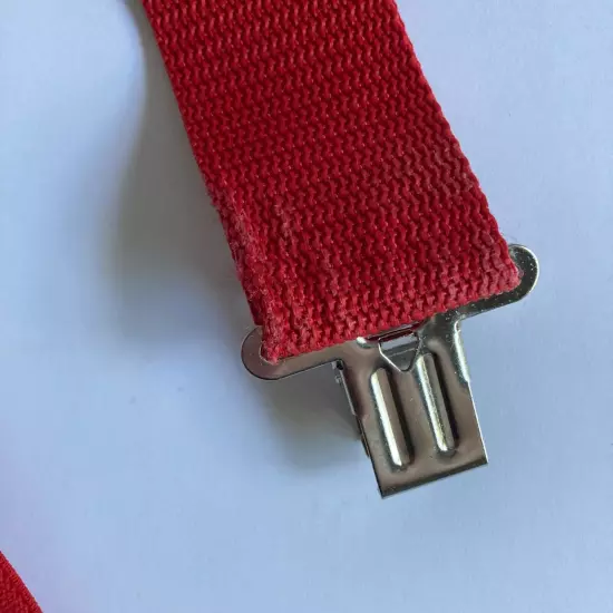 Carhartt Utility Suspenders Red Adjustable Silver Metal Clips