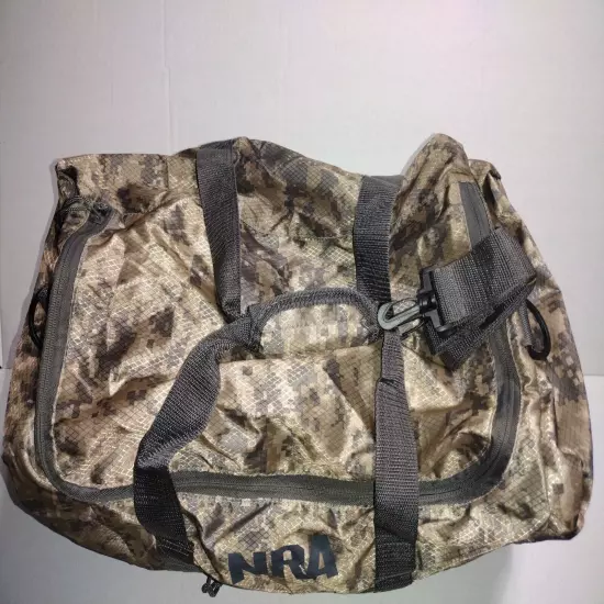 NRA Duffle Bag Gym Bag Tote National Rifle Association Green Digital Camo Nylon