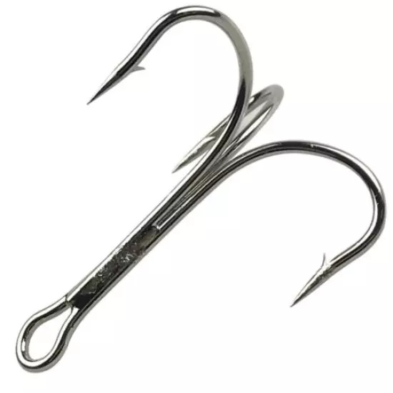 Fishing Hook Sharpened Treble Hook High Carbon Steel Silver Hook Size 4/0-10/0