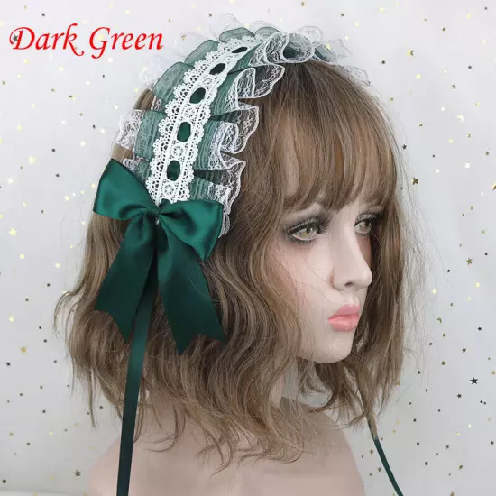 Lolita Lace Hair Hoop Women Girl Cosplay Headband Women Bowknot Hair Accessory