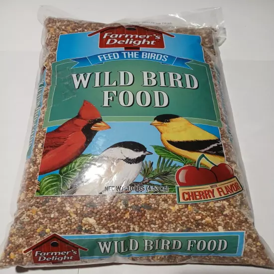 Farmer's Delight Wild Bird Food with Cherry Flavor, Made in USA, 10-Pound Bag