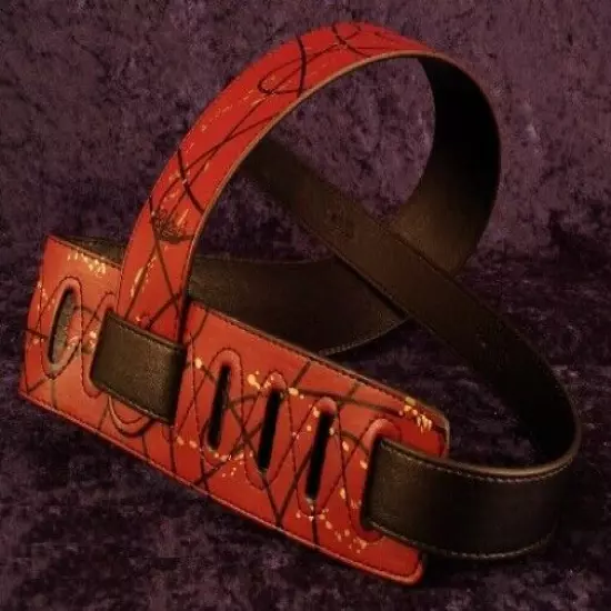 REBEL GUITAR STRAP SWAGGER - RED WITH BLACK LINES for GUITAR or BASS