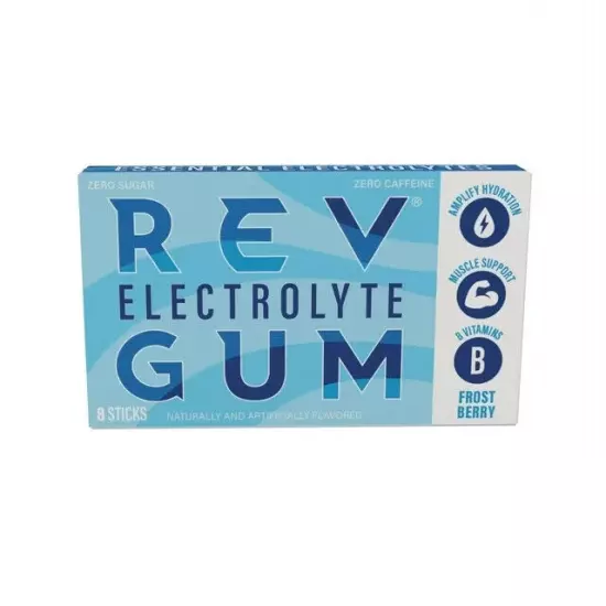 BRAND NEW - 12-Pk REV ELECTROLYTE Gum FROST BERRY Gum 96 pcs