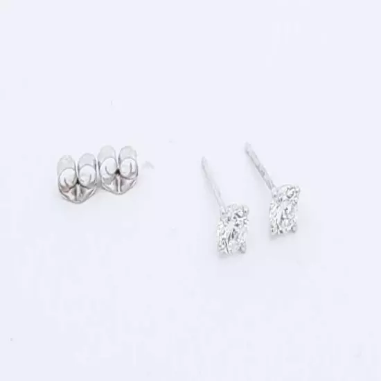 14k White Gold .50ctw Lab Grown Diamond Stud Earrings 0.5g Eblcrdu 144030004789