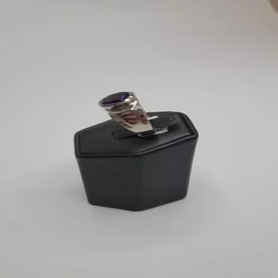 Stainless Steel Men's Dark Amethyst Size 11 3/4 Ring! Amazing!