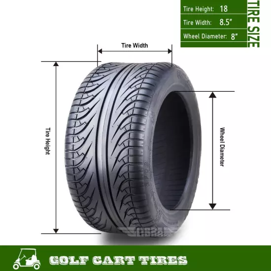 ROADGUIDER 18x8.5-8 Golf Cart ATV Tires 4 Ply 18x8.5x8 -Set 2-14039