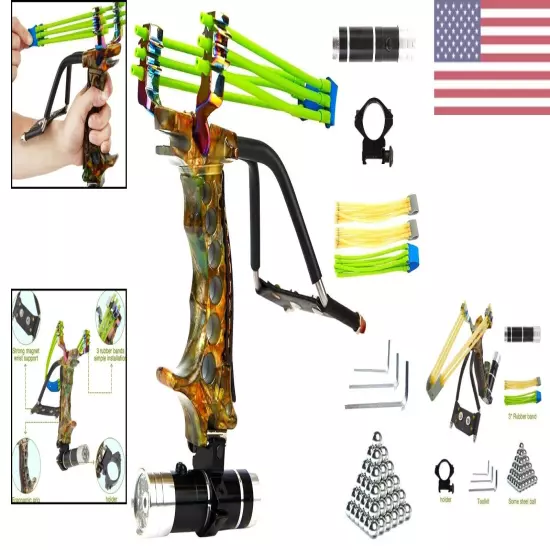 Professional High Velocity Hunting Slingshot with Night Vision - Aluminum Con...