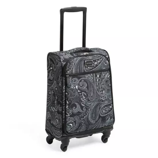 Vera Bradley 22" Spinner Suitcase Luggage Stellar Paisley Black White FREE GIFT