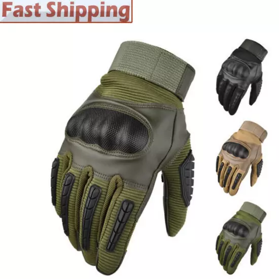 Mens Tactical Full Finger Gloves Airsoft Paintball Army Combat Hunting Shooting