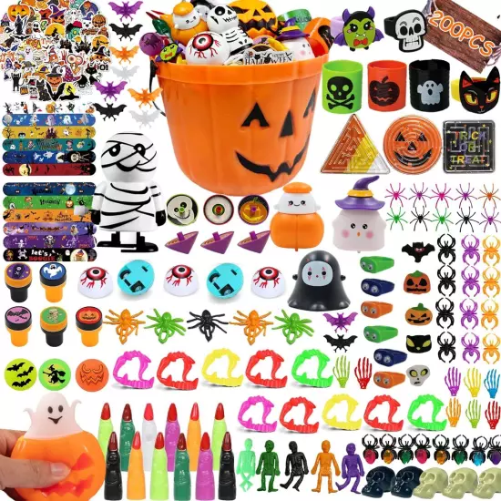 200pcs Halloween Party Toys Assortment for Kids Favors... 