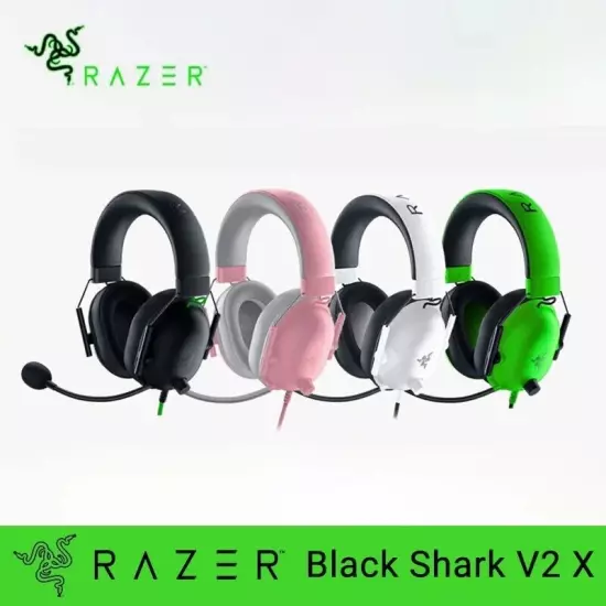 Razer BlackShark V2 X Headphone Wired Gaming Headset: 7.1 Surround Sound- Game