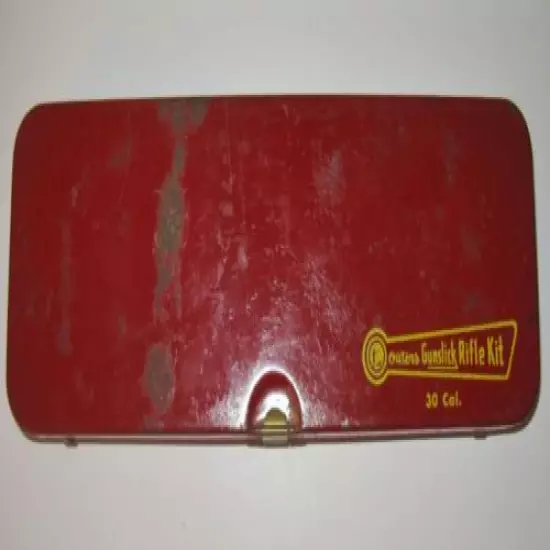 Vintage Outers Gunslick Rifle Cleaning Kit No. 477 30 Cal. In Red Metal Box