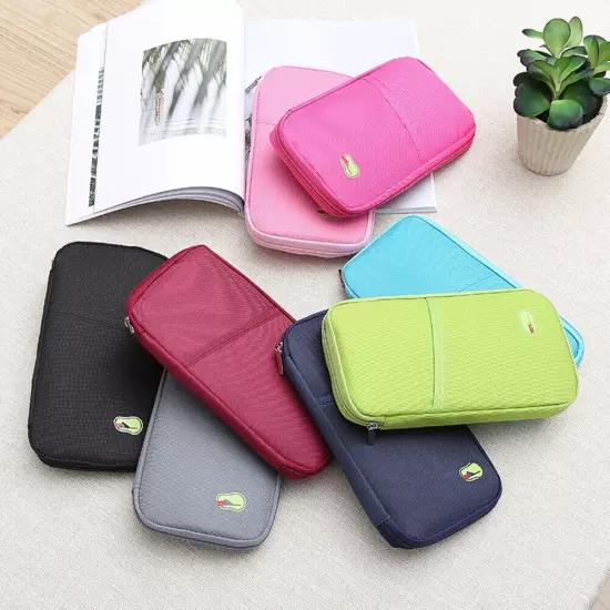 Men Women Passport Holder Travel Wallet Accessories Document Organizer Bag