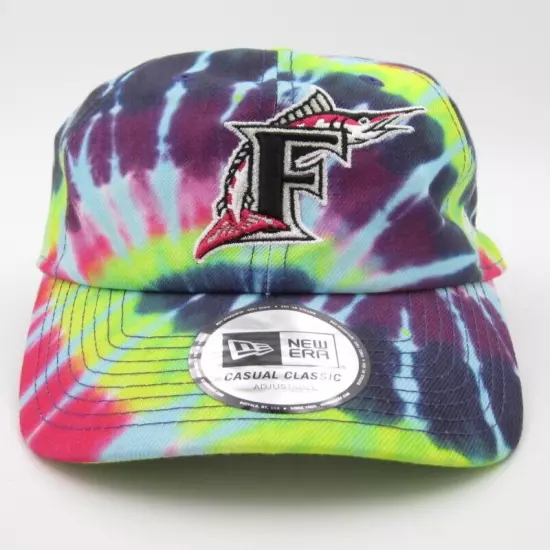 New W/ Tag New Era Cooperstown Florida Marlins Tie Dye Polyester Adjustable Hat