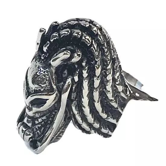 Stainless Steel Men’s Biker Style Ring Dragon Skull Size 8 - 15+ Grams