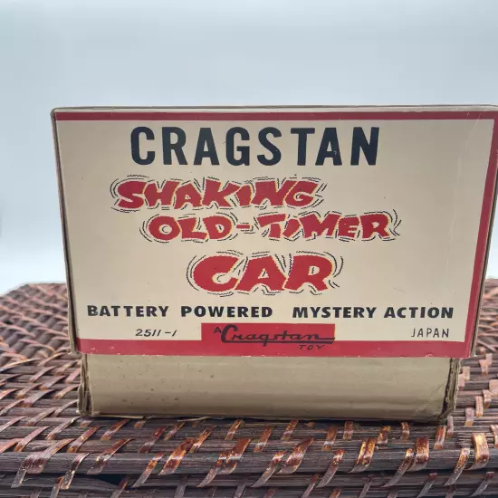 Vintage Toy Cragstan Shaking Antique Car Battery Op Metal Japan Orig Box-1943.24