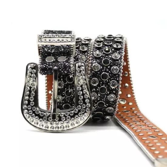 Y2k Cowboy Crystal Fashion Diamond Studded Belt Rhinestones Belt For Jean Belts