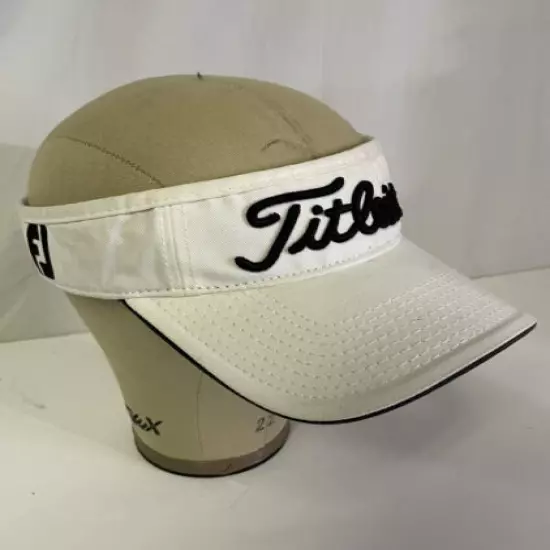 Titleist Golf Tour Performance Visor Pro V1 FJ Logo White Black Adjustable