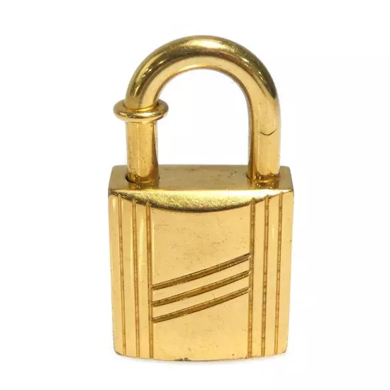 Hermes Authentic Cadena Padlock 1998 ANNEE ARBRE Gold-tone Metal 3.6x2cm No Box